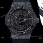 Iced Out Hublot Classic Fusion Takashi Murakami All Black Replica Watches